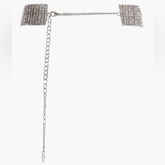 Set of Earrings & Choker Sparkly Rhinestones Necklaces •10 Rows. - Picture 4 of 6